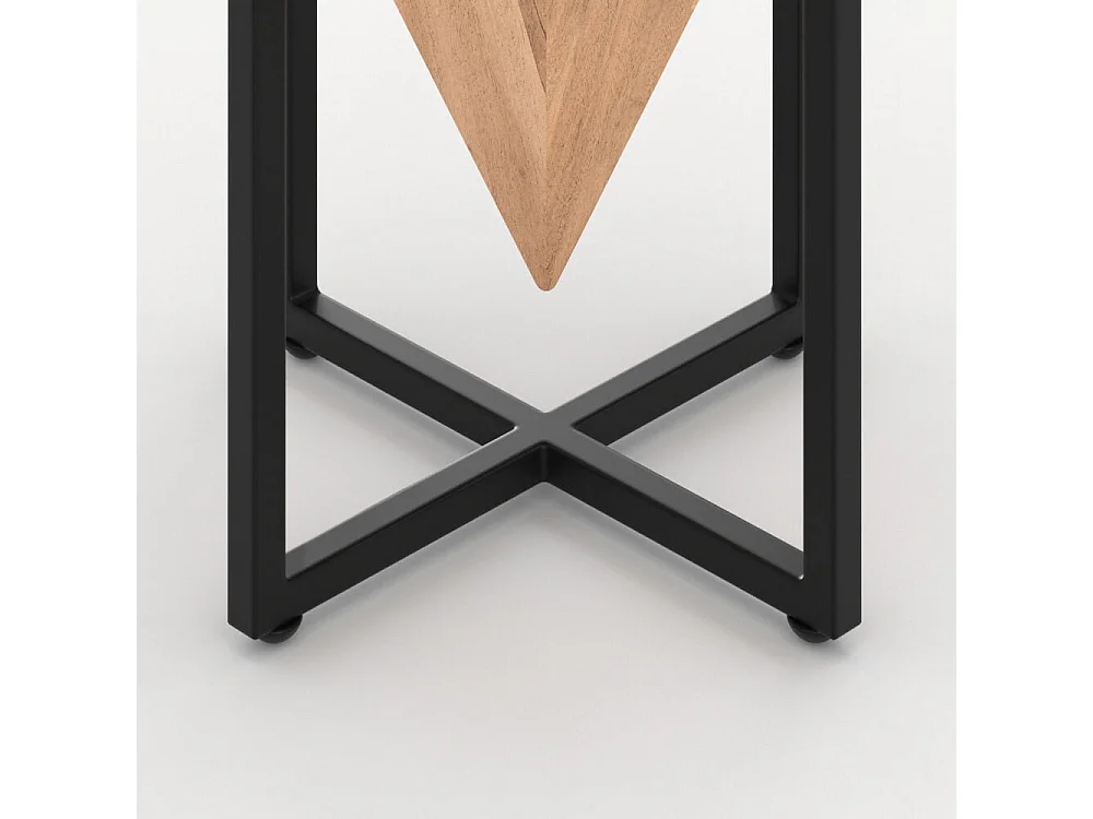 Silla de montar media de madera de acacia y metal - Shanghai