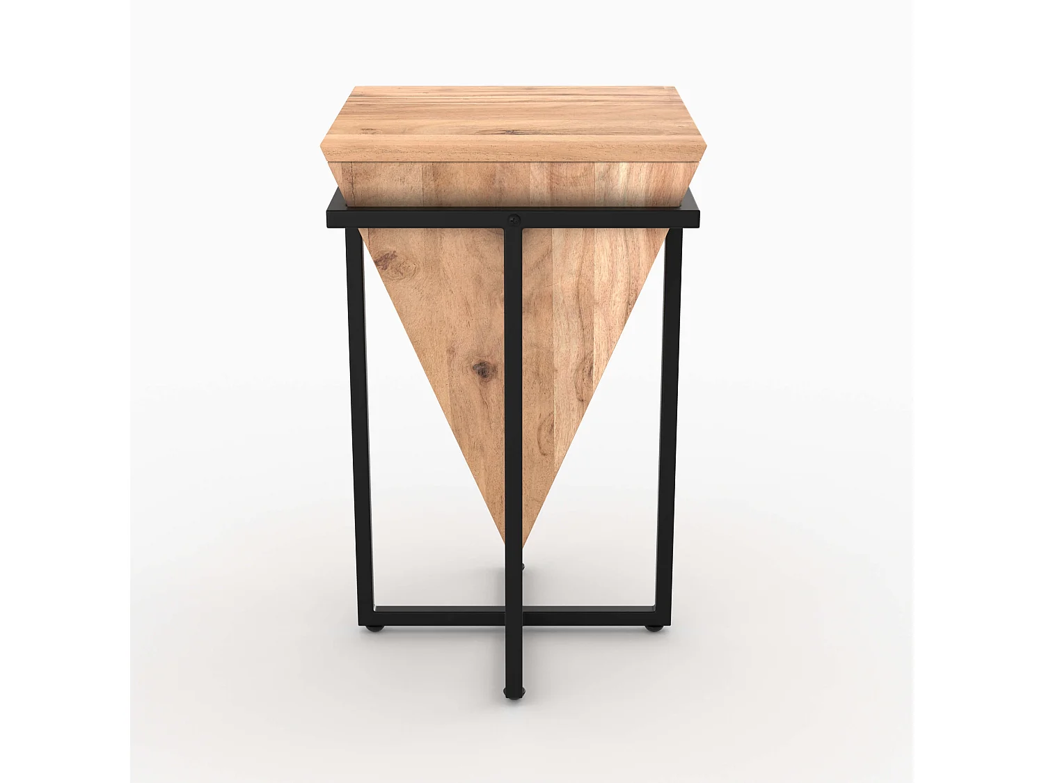 Silla de montar media de madera de acacia y metal - Shanghai