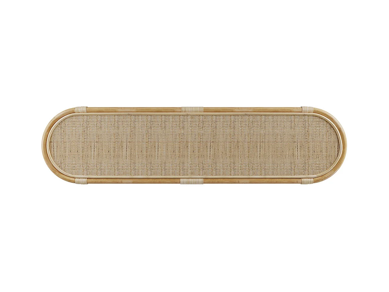Console 140 cm en rotin naturel avec étagères - Marthe
