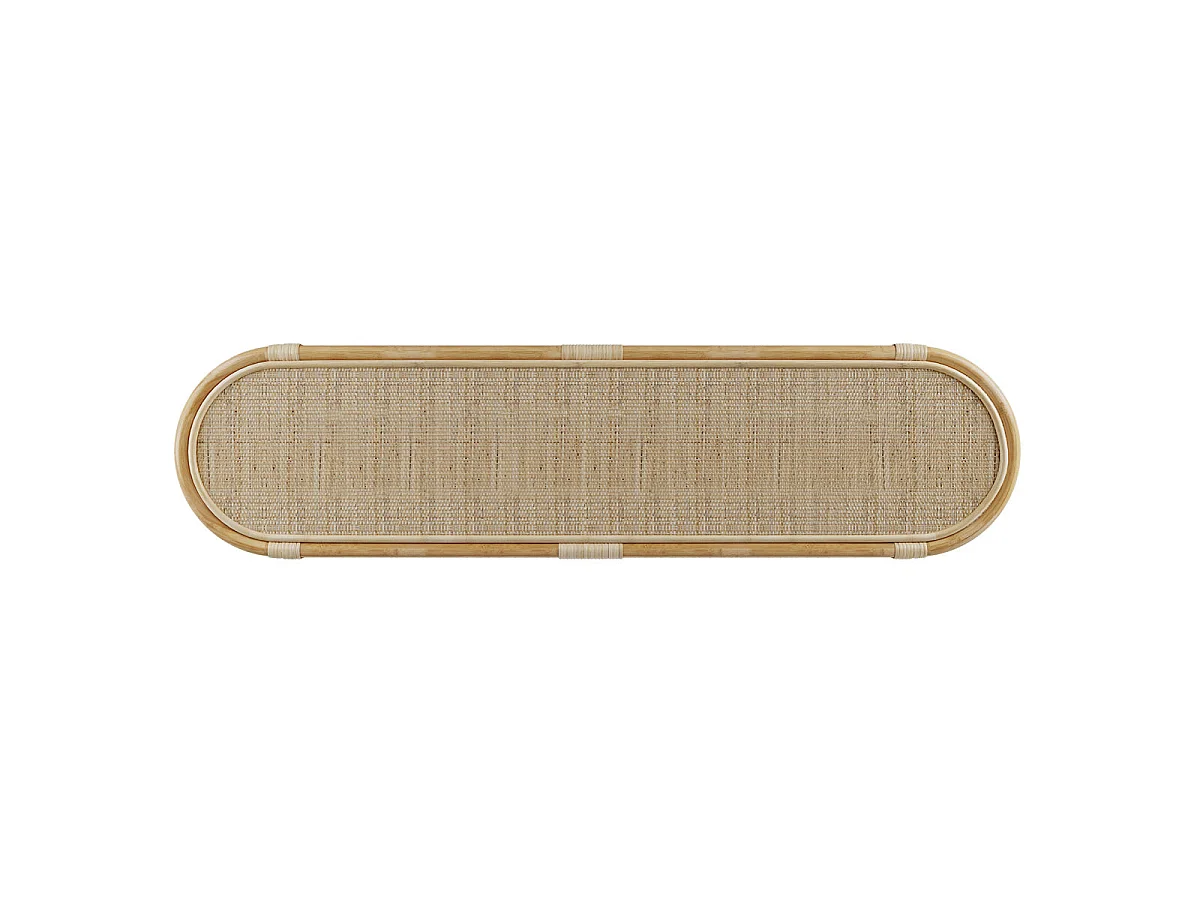 Console 140 cm en rotin naturel avec étagères - Marthe