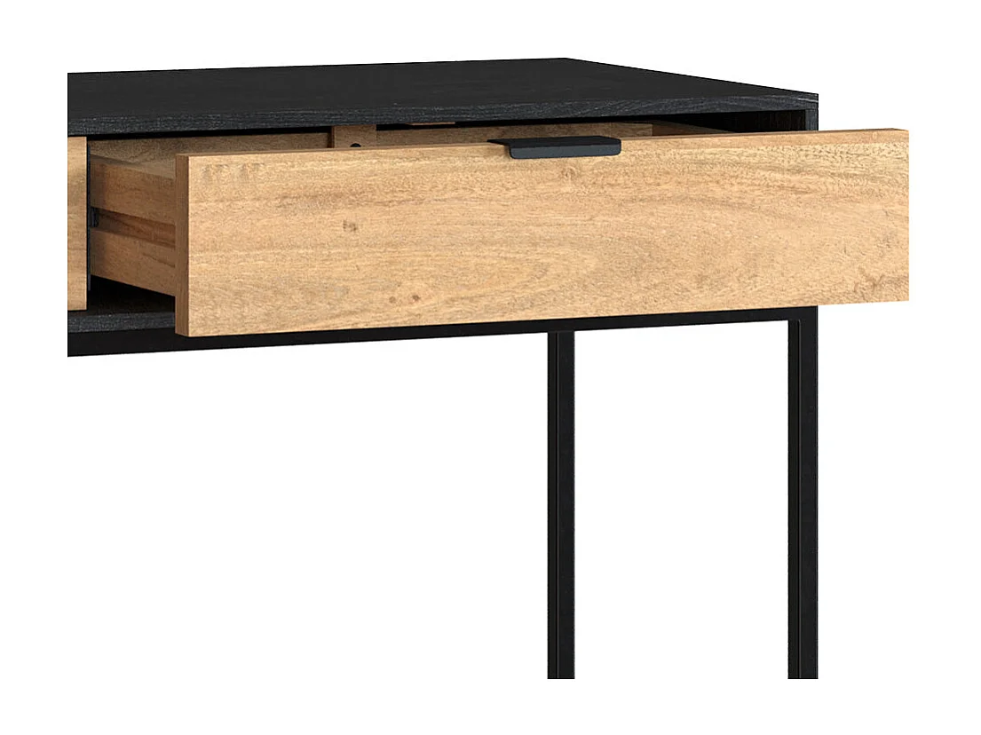 Consolle a 2 cassetti in legno di acacia con gambe in metallo nero - Jakson