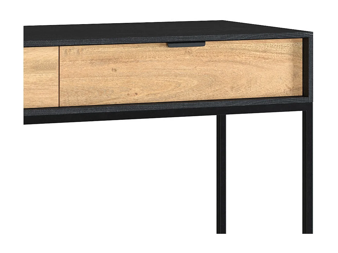 Consolle a 2 cassetti in legno di acacia con gambe in metallo nero - Jakson