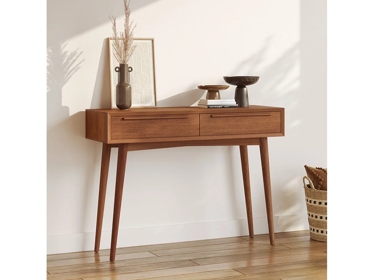 Console con 2 cassetti in legno di teak - Waya