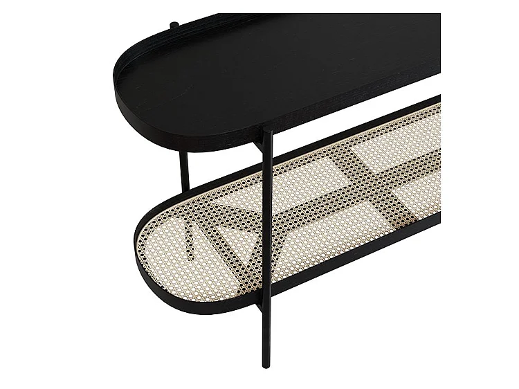 Console en cannage et bois de mindi 120 cm - Lukut