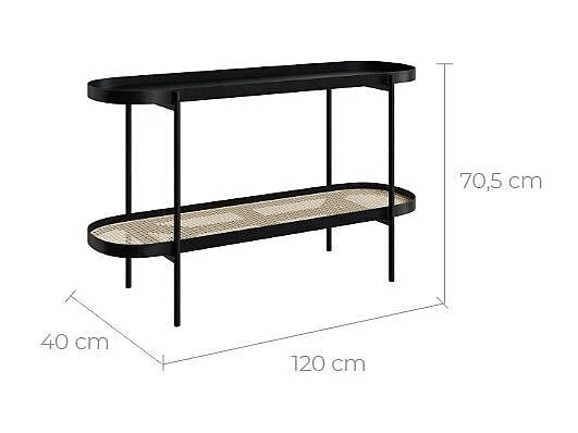 Console en cannage et bois de mindi 120 cm - Lukut