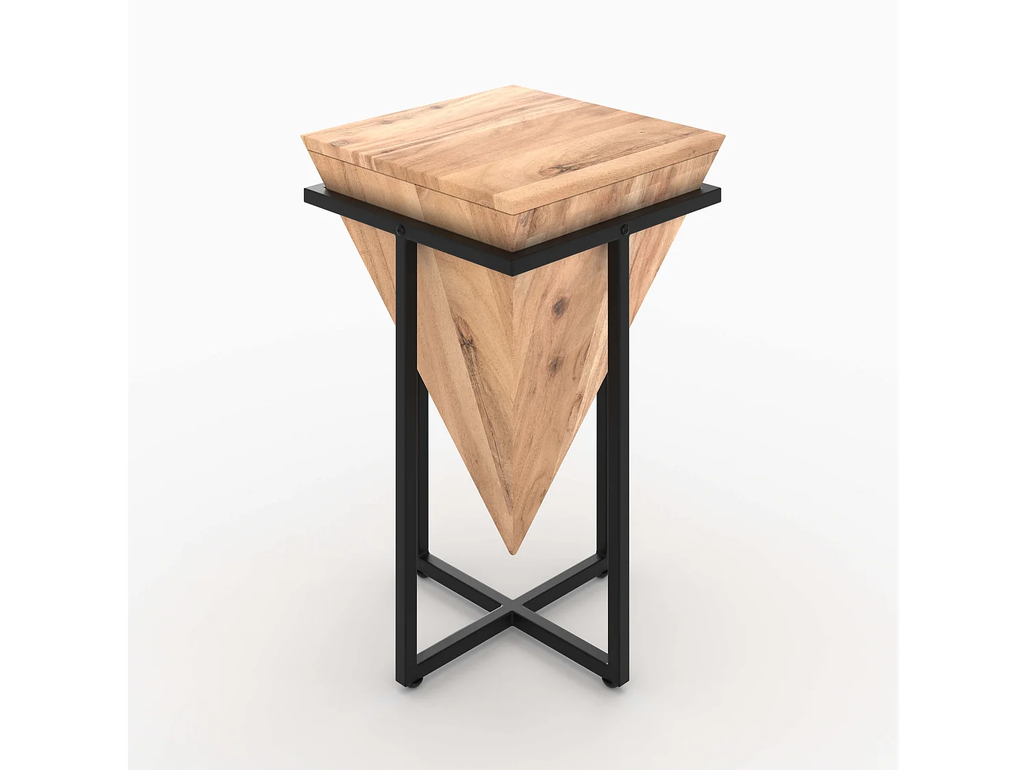 Petite sellette en bois d'acacia et métal - Shanghai