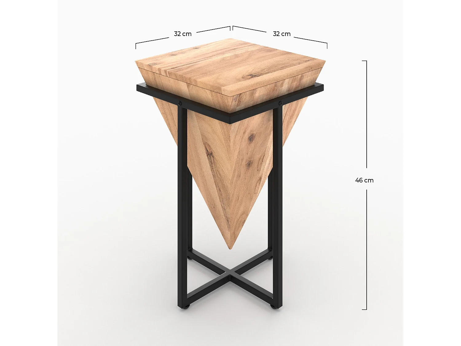 Petite sellette en bois d'acacia et métal - Shanghai