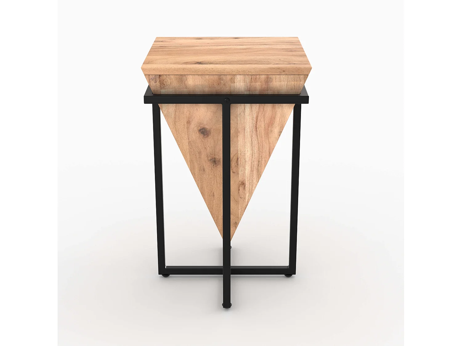 Petite sellette en bois d'acacia et métal - Shanghai