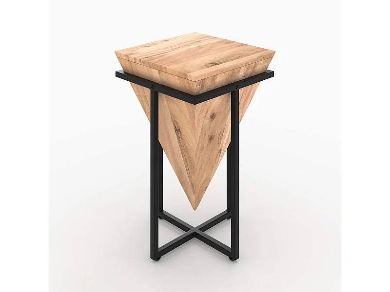 Petite sellette en bois d'acacia et métal - Shanghai