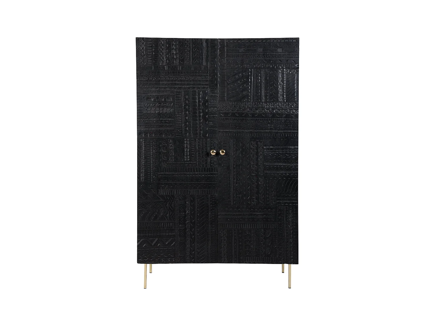 Armario negra y metal dorado grabado - Chimane