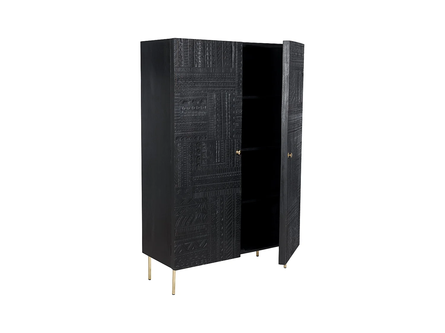 Armario negra y metal dorado grabado - Chimane