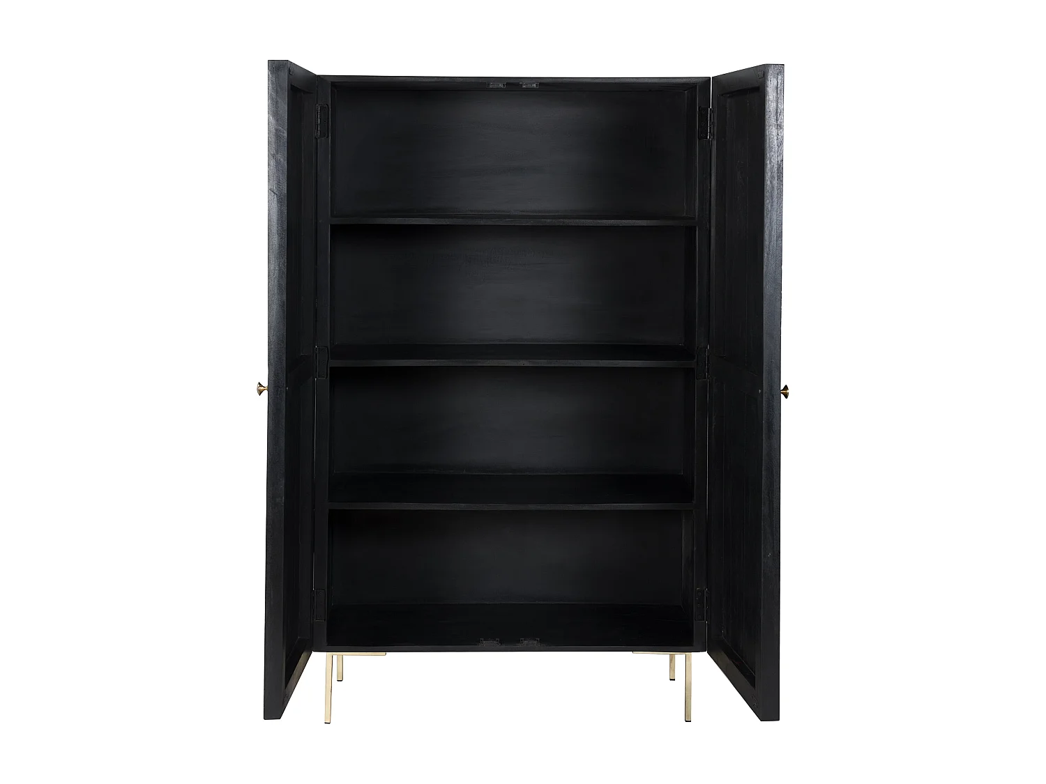 Mobile in legno nero inciso e metallo dorato - Chimane