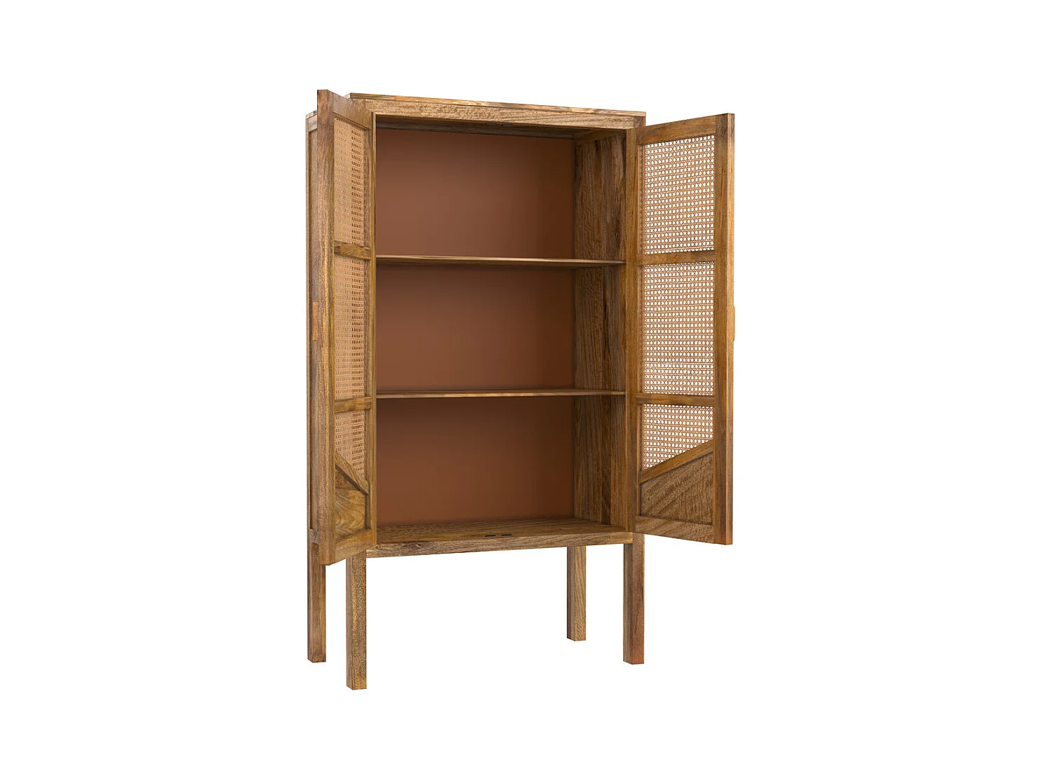 Armadio a 2 ante in legno e canna - Tiki