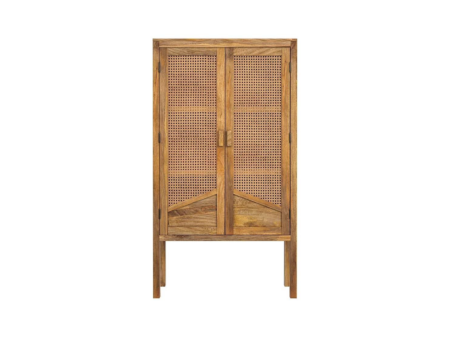 Armoire en cannage et bois 2 portes - Tiki