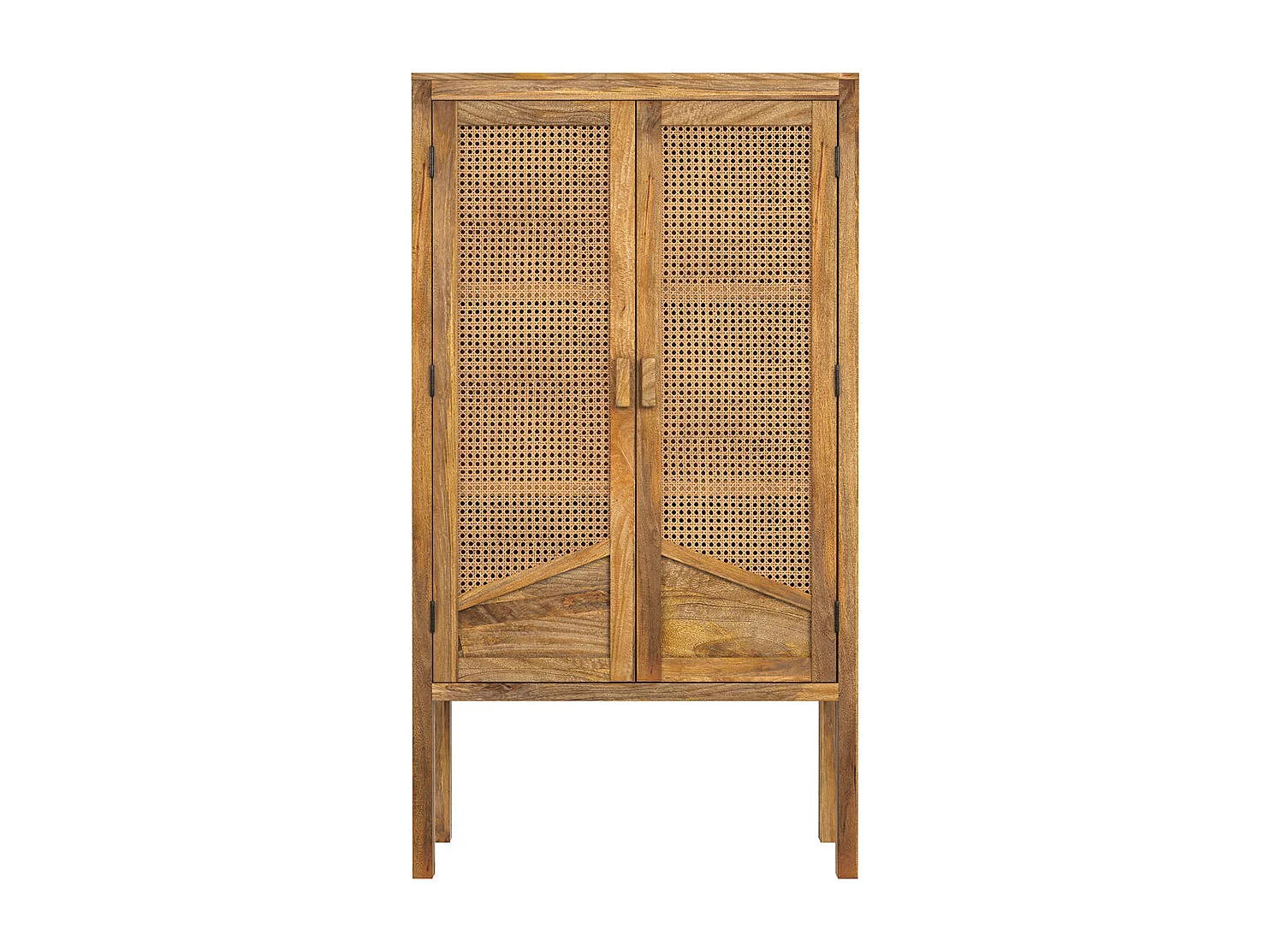 Armoire en cannage et bois 2 portes - Tiki