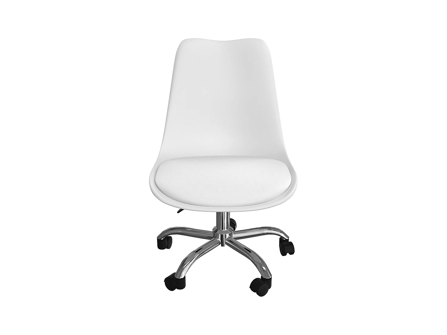 Chaise de bureau blanche sur roulettes - Skandi