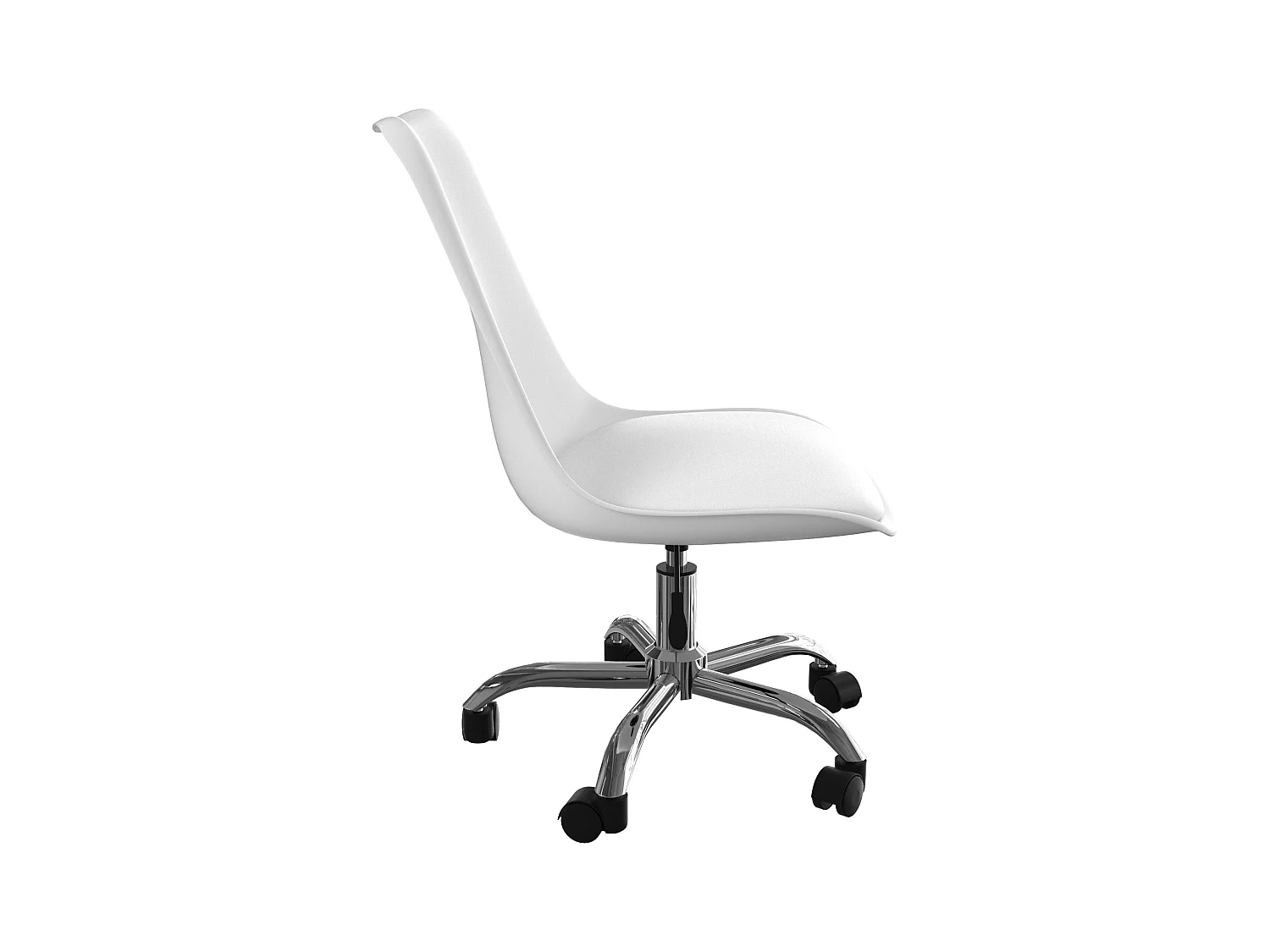 Chaise de bureau blanche sur roulettes - Skandi