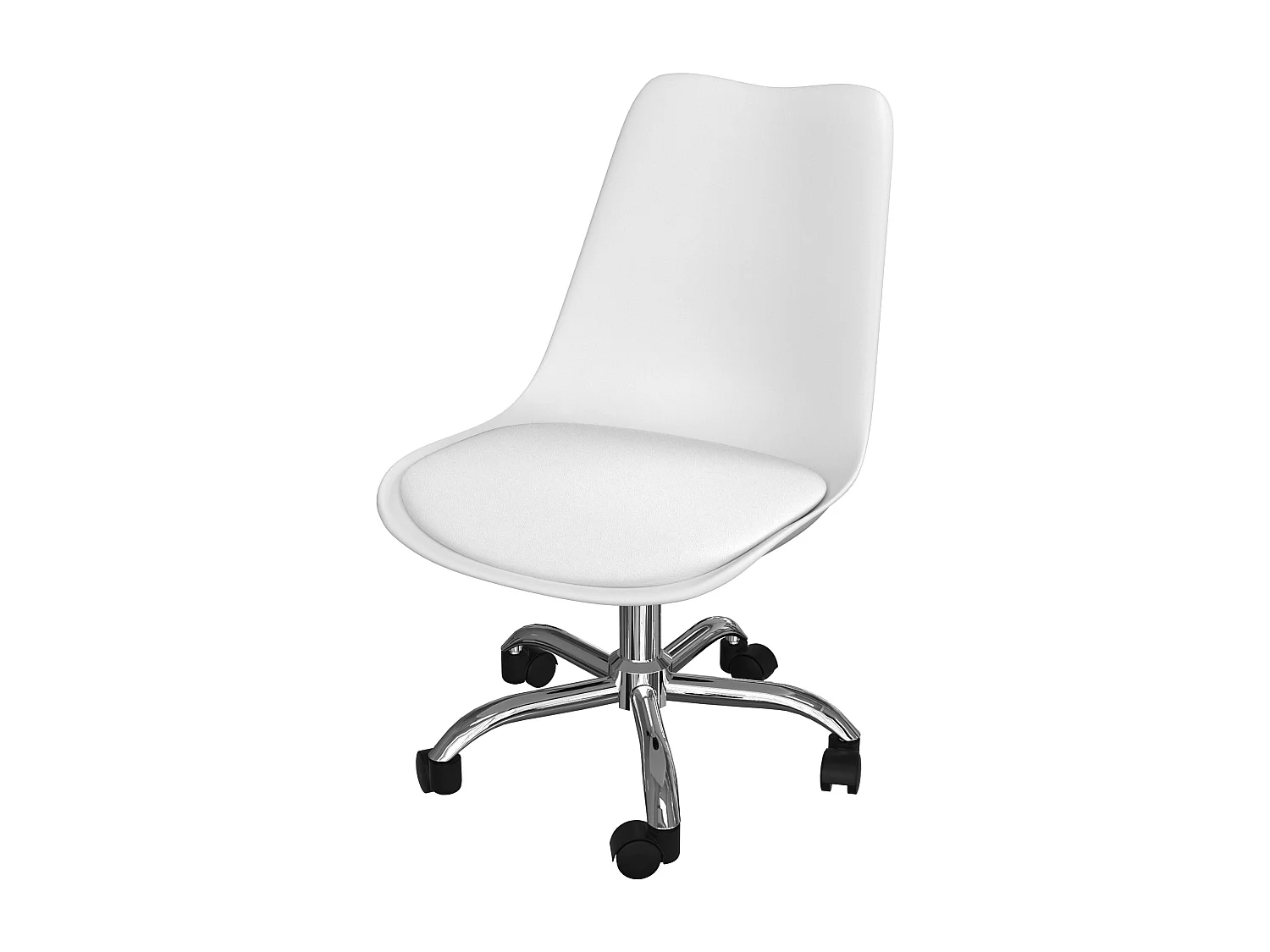 Sedia da ufficio bianca su rotelle - Skandi