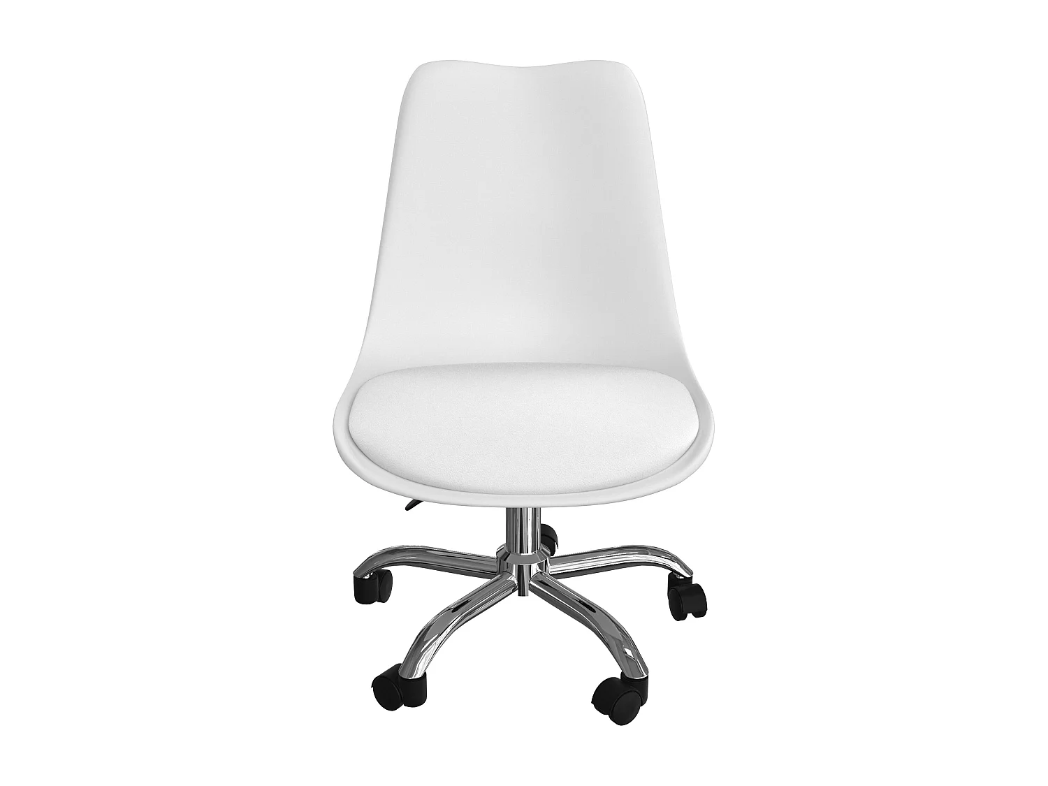 Sedia da ufficio bianca con ruote - Skandi