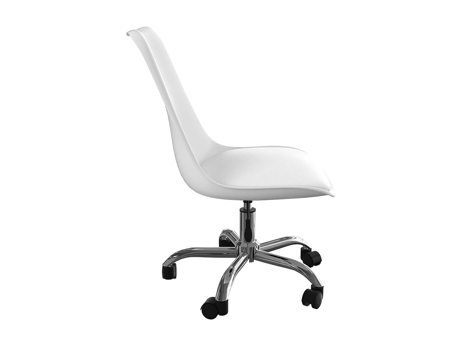 Sedia da ufficio bianca con ruote - Skandi