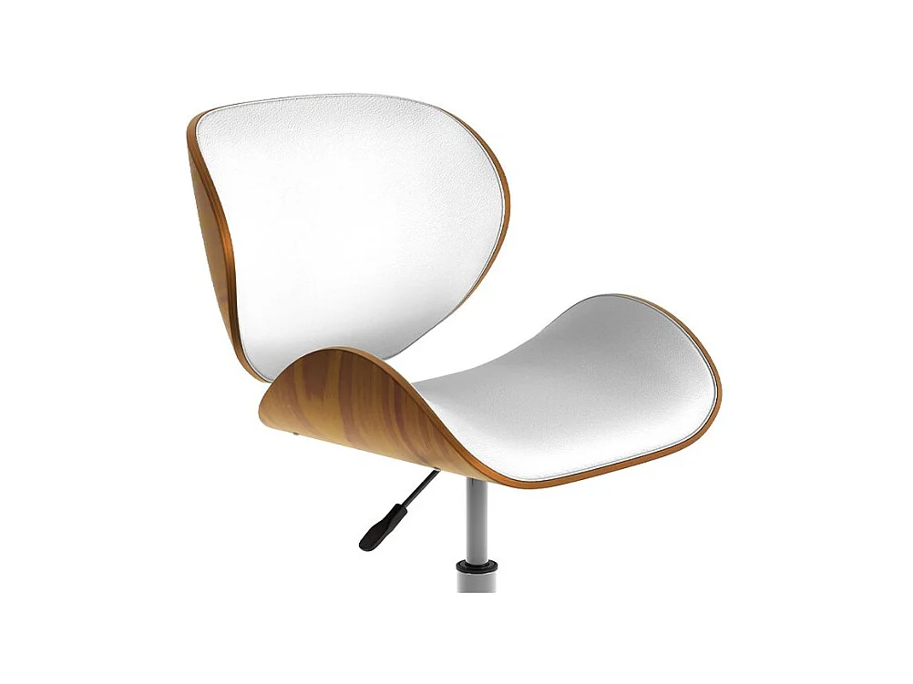 Sedia da scrivania  girevole in pelle sintetica bianca 79-91 cm - Baudoin