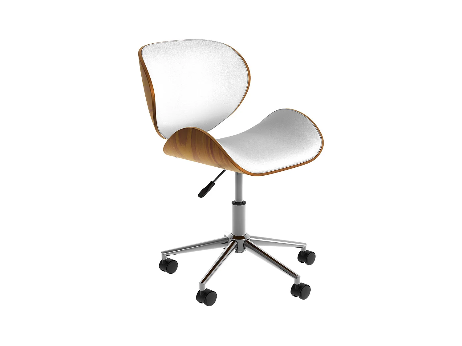 Sedia da scrivania  girevole in pelle sintetica bianca 79-91 cm - Baudoin