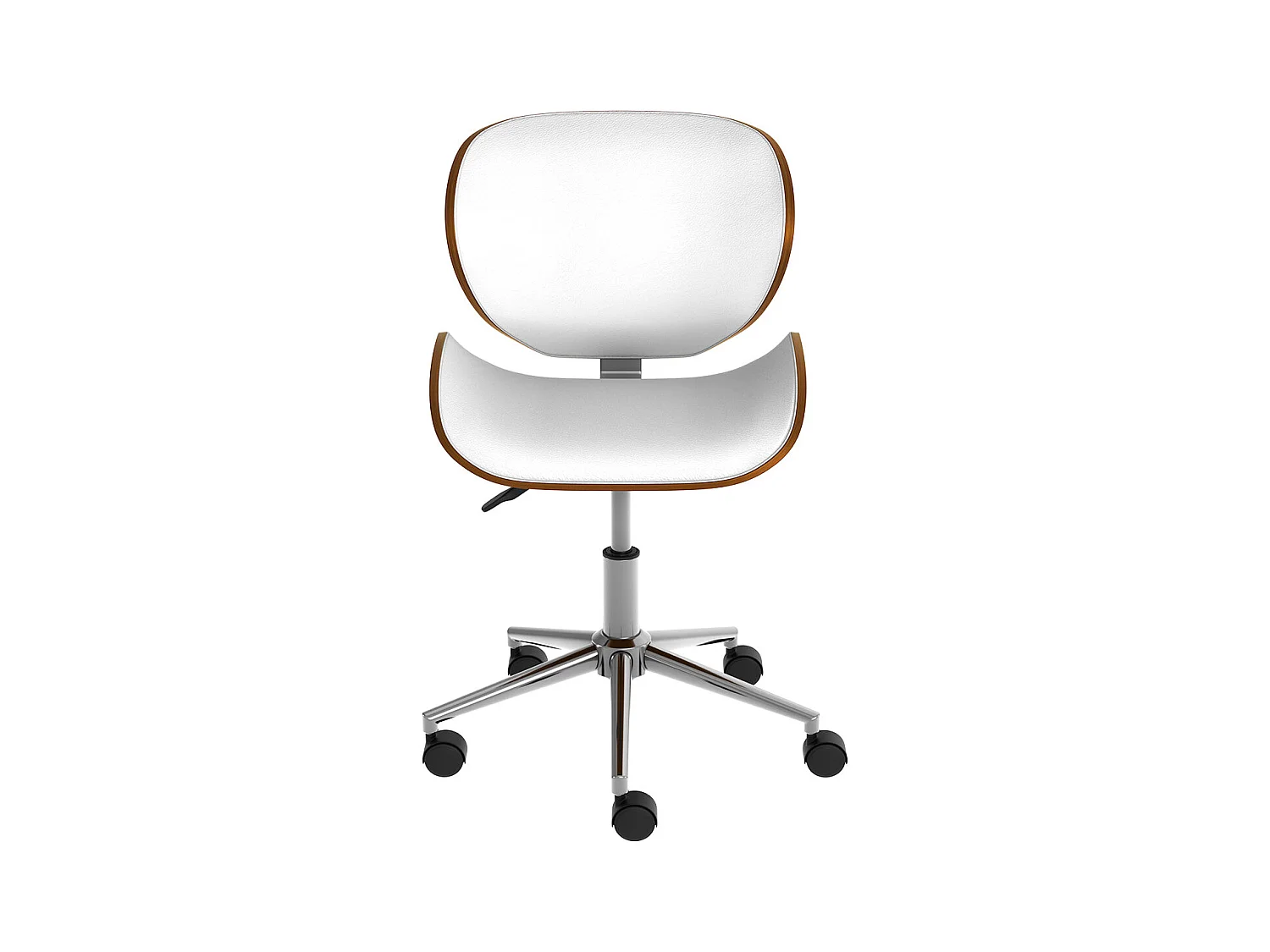 Sedia da scrivania  girevole in pelle sintetica bianca 79-91 cm - Baudoin