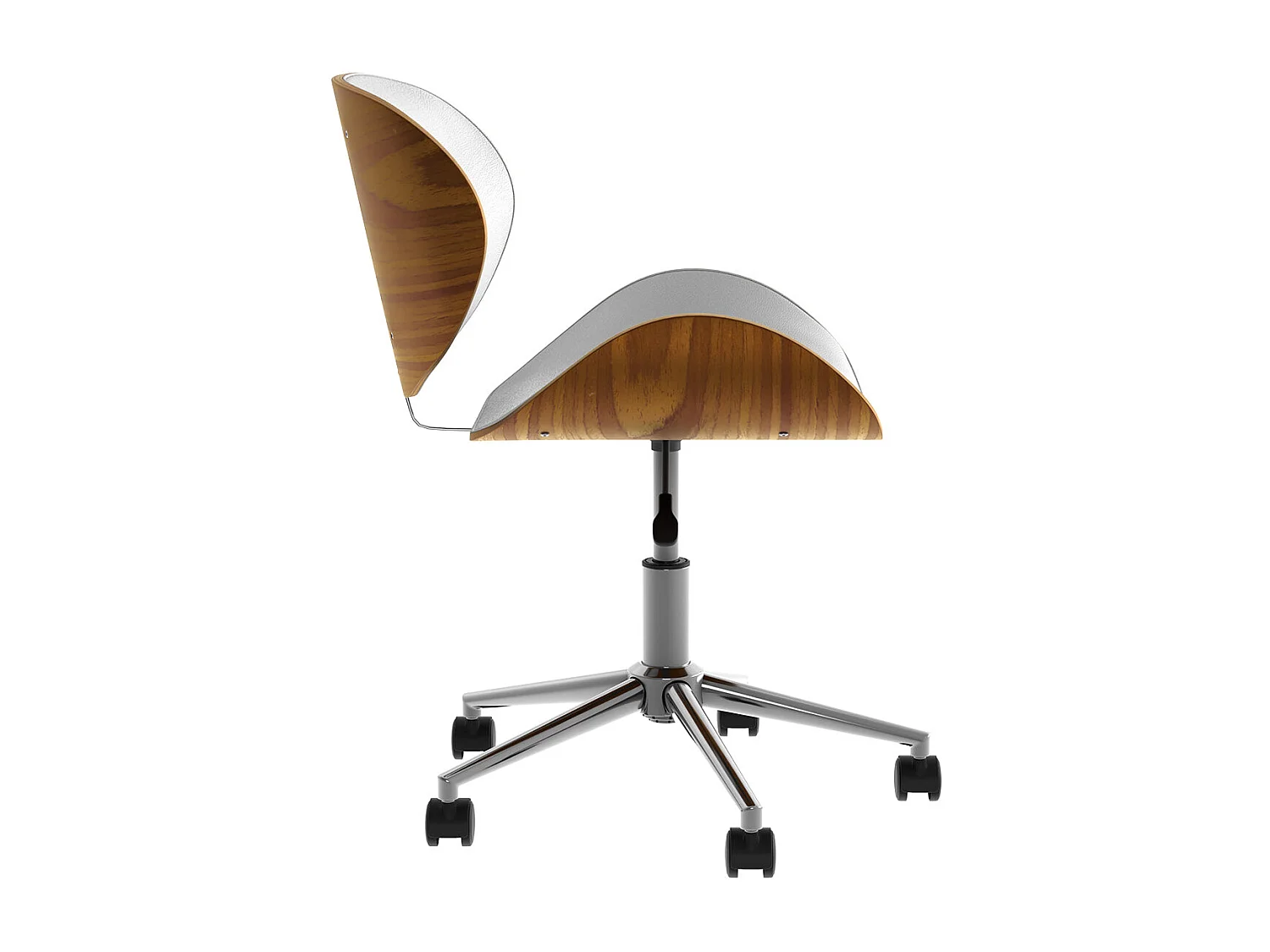 Chaise de bureau pivotante en cuir synthétique blanc 79-91cm - Baudoin