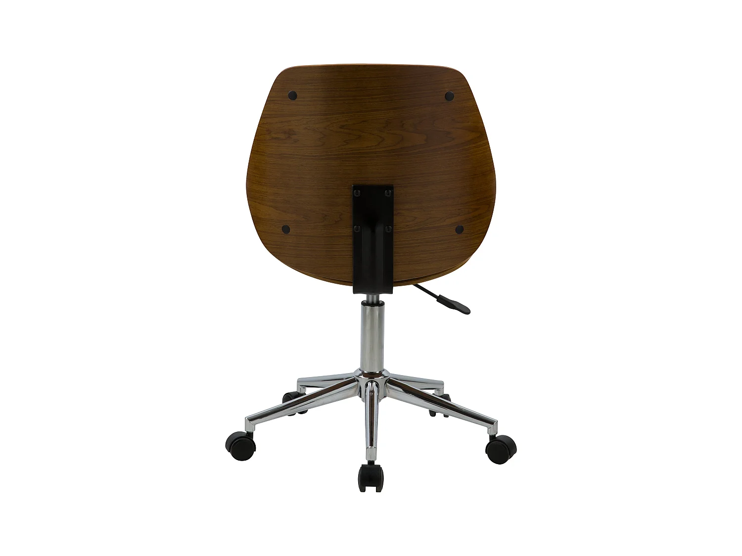 Silla de oficina de madera con ruedas en PU negro - Archie