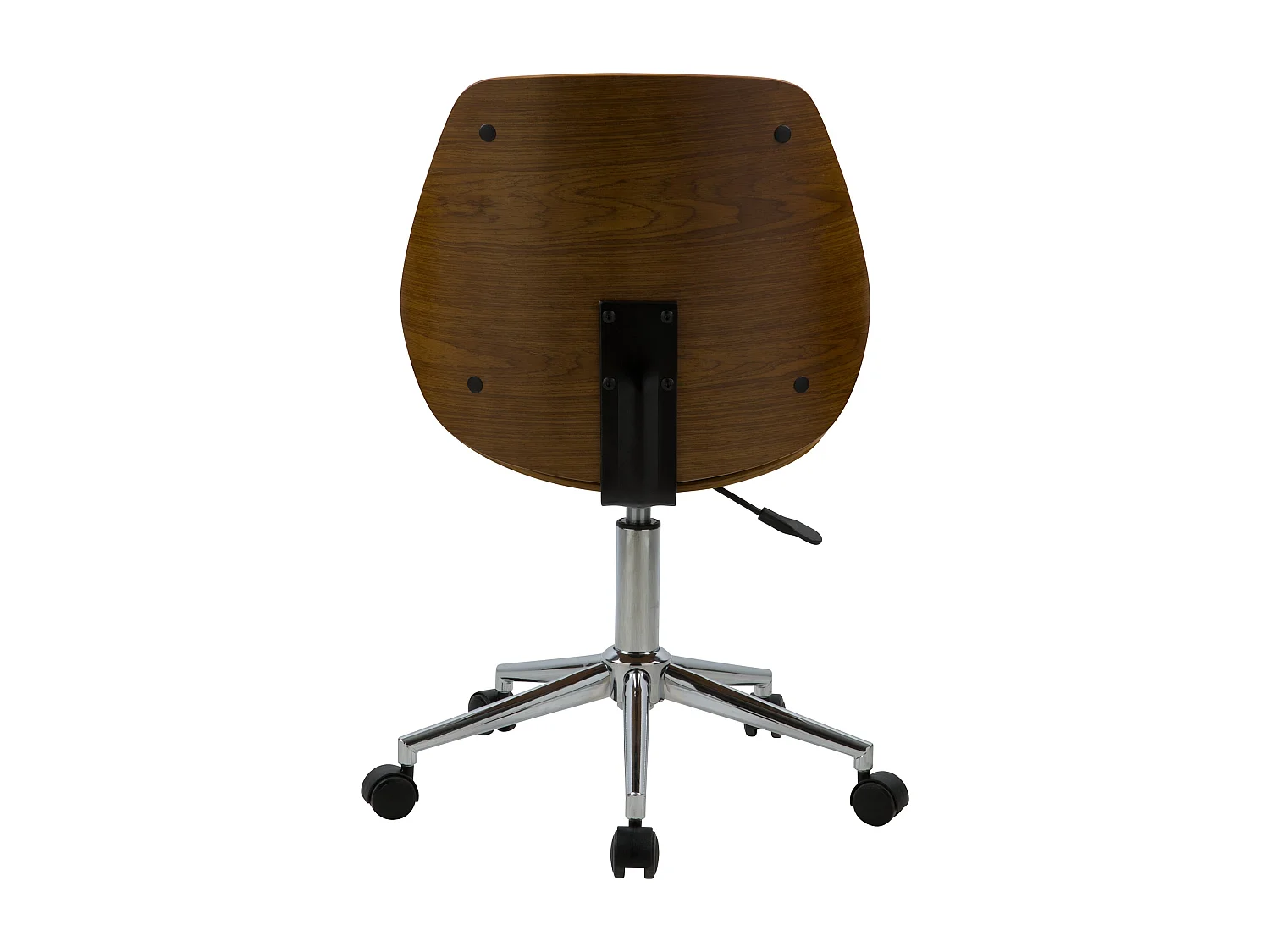 Silla de oficina de madera con ruedas en PU negro - Archie