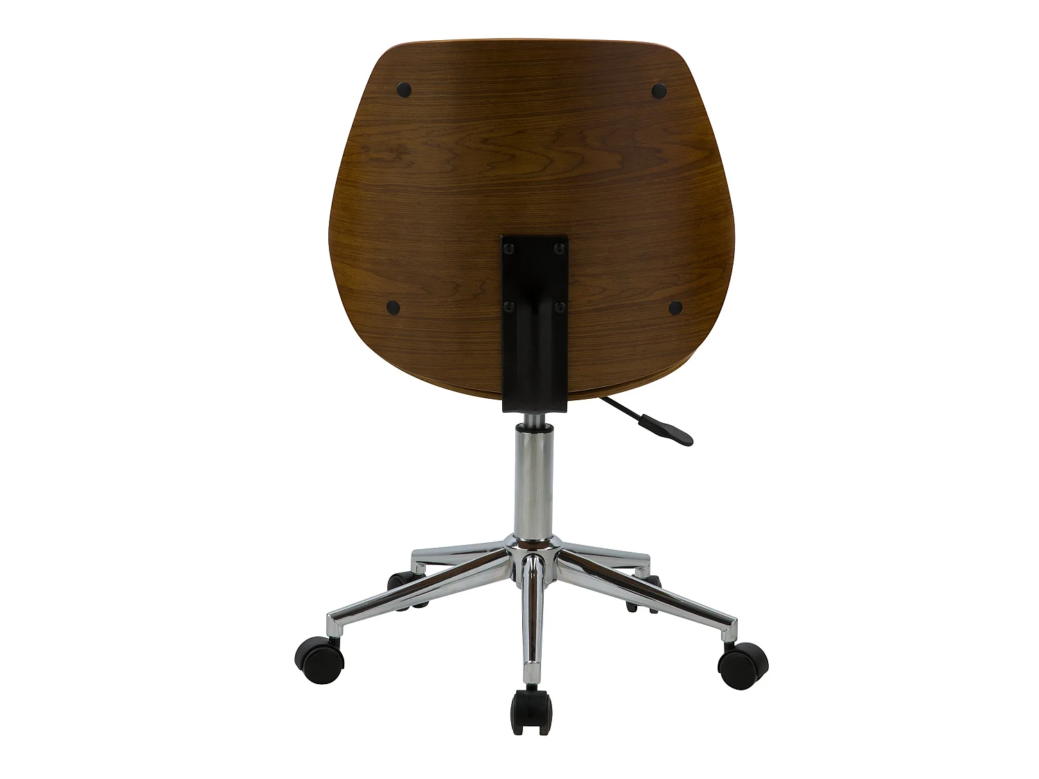 Silla de oficina de madera con ruedas en PU negro - Archie