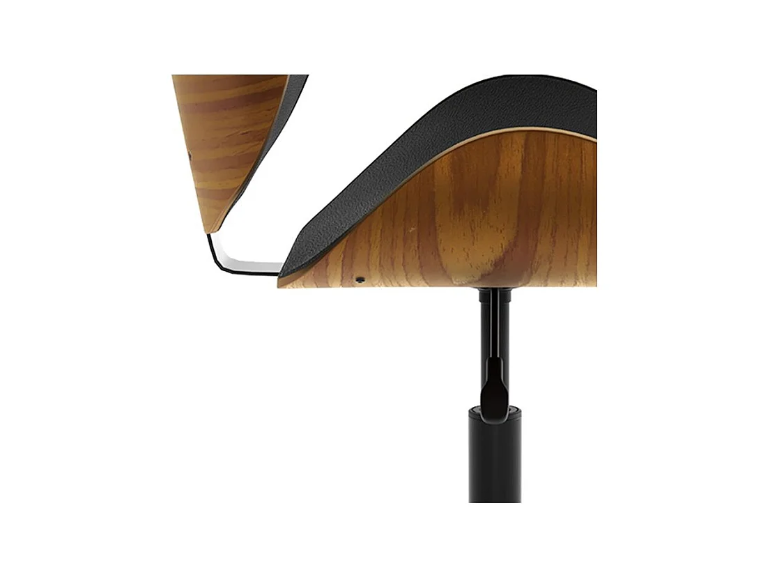 Silla giratoria de oficina en piel sintética negra 79-91cm - Baudoin