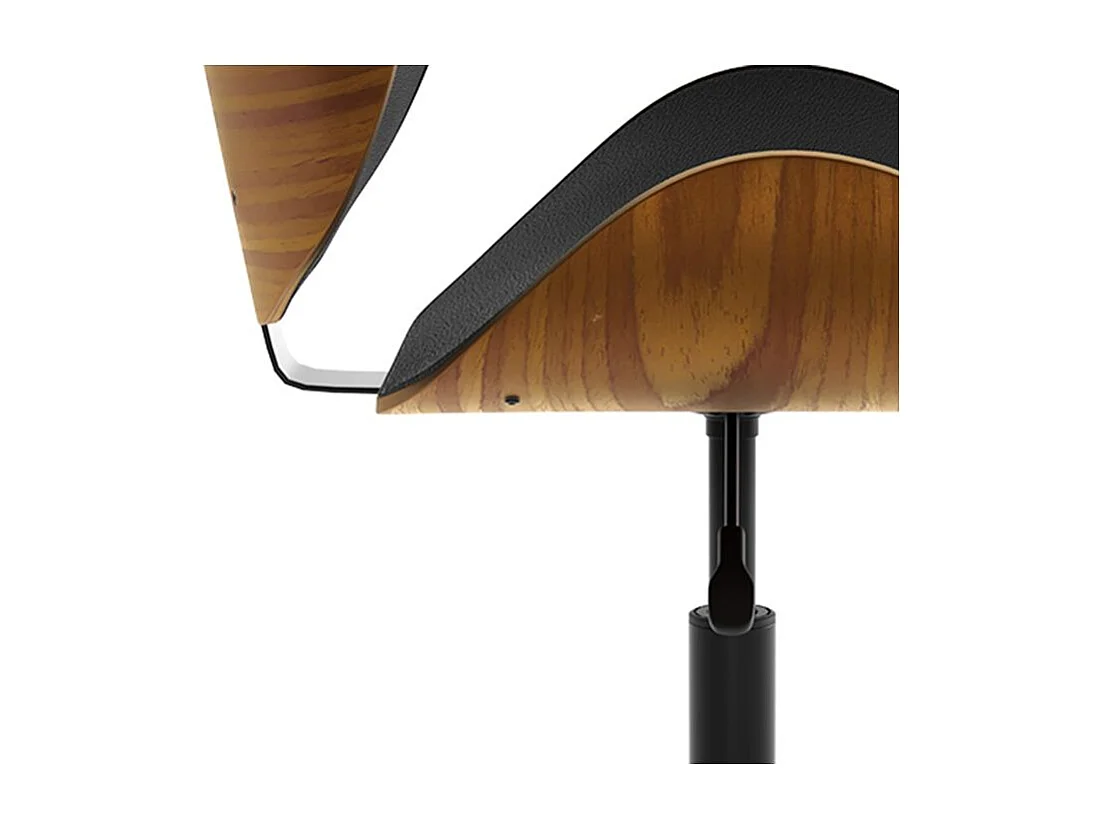 Silla giratoria de oficina en piel sintética negra 79-91cm - Baudoin