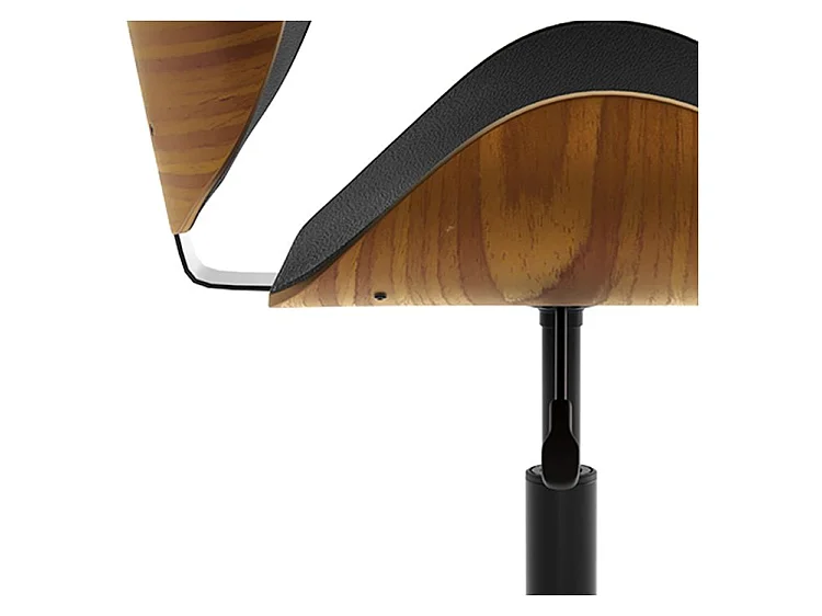 Sedia da ufficio girevole in ecopelle nera 79-91cm - Baudoin