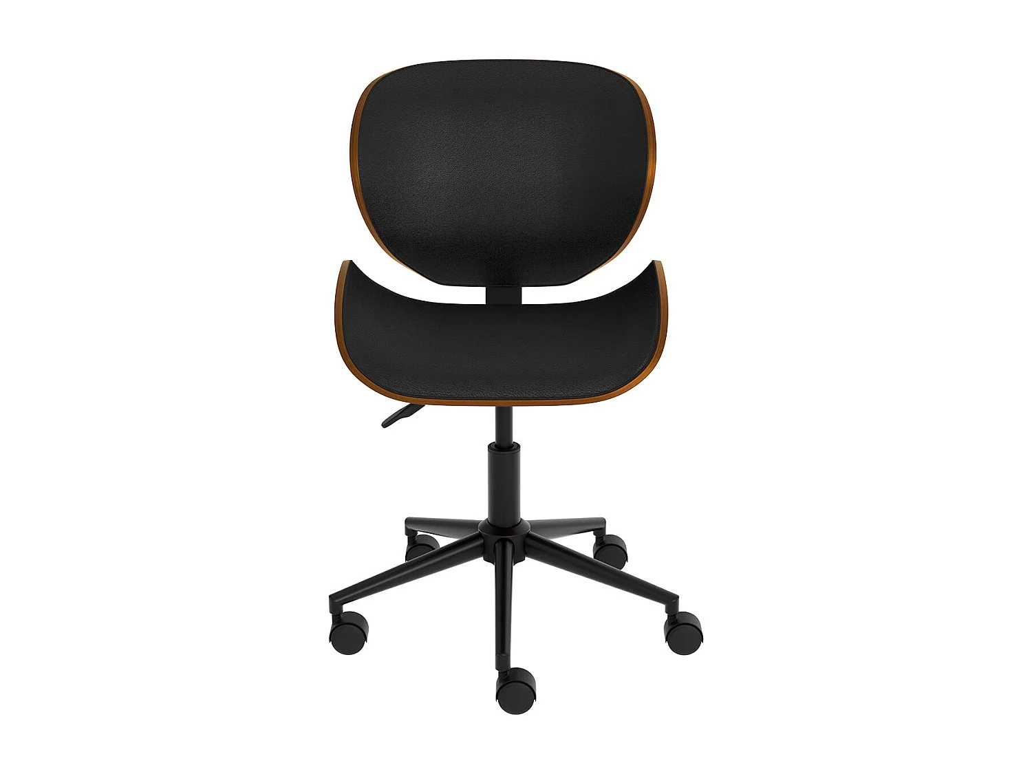 Sedia da ufficio girevole in ecopelle nera 79-91cm - Baudoin