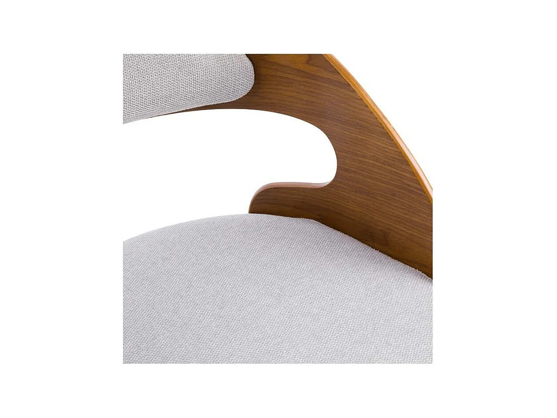 Silla de oficina giratoria ajustable de madera y tela gris - Louis