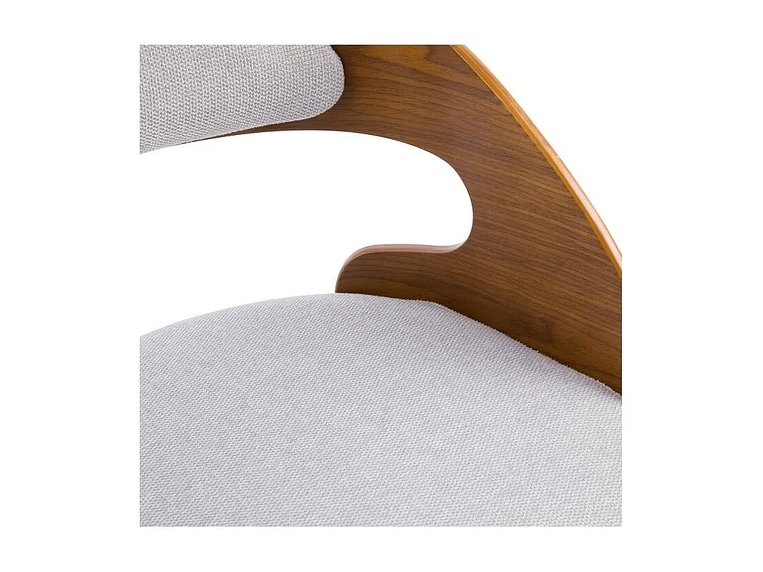 Chaise de bureau pivotante et réglable en bois et tissu gris - Louis
