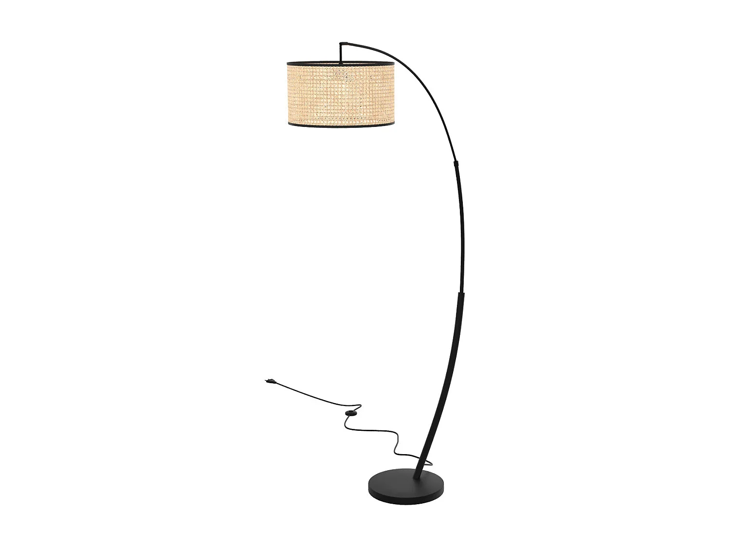 Lámpara de pie en ratán y metal - Aimée
