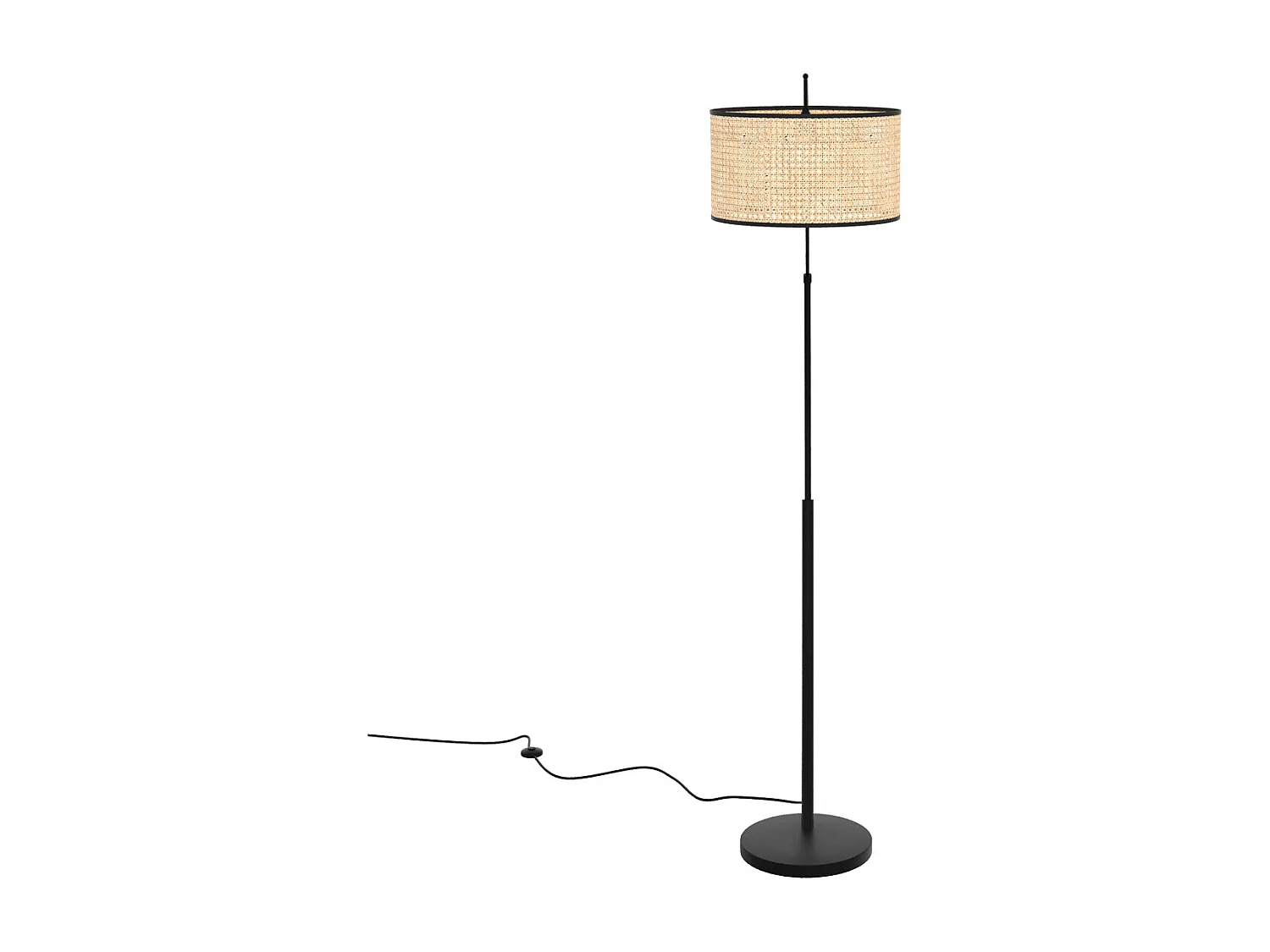 Lámpara de pie en ratán y metal - Aimée