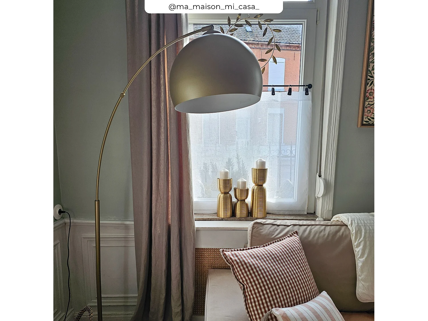 Lámpara de pie en metal color latón - Dinard