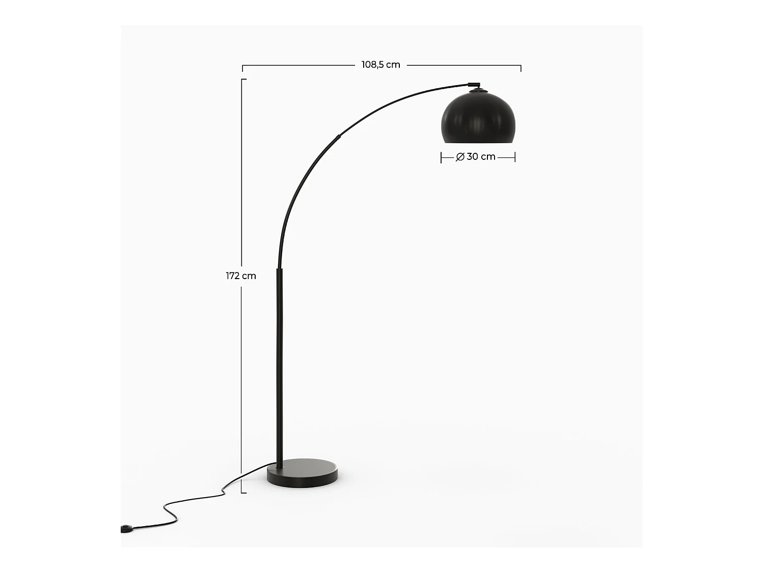 Lampadaire en métal noir - Dinard