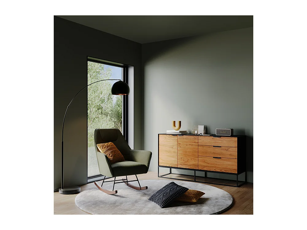 Lampadaire en métal noir - Dinard