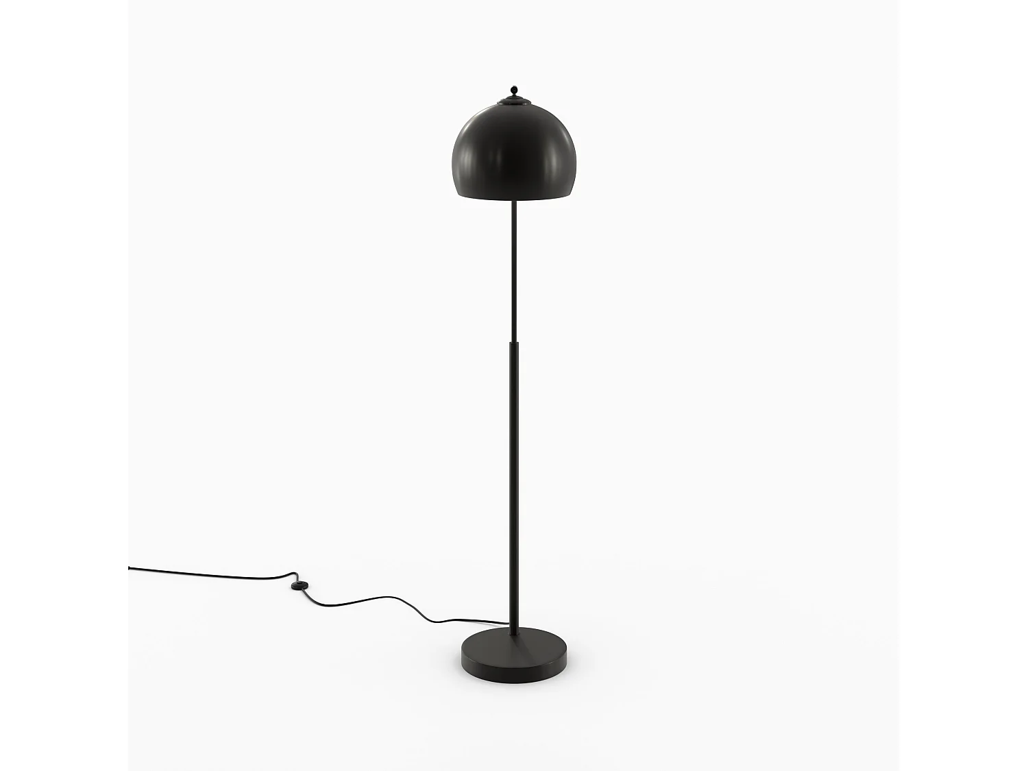 Lámpara de pie con pantalla de metal negro - Dinard