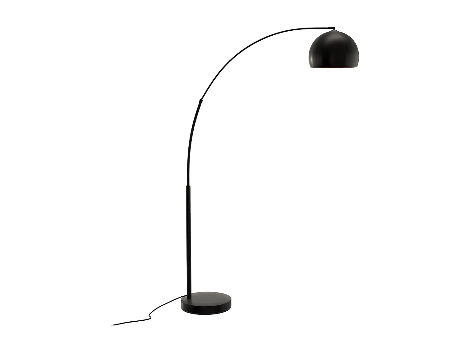 Lámpara de pie con pantalla de metal negro - Dinard