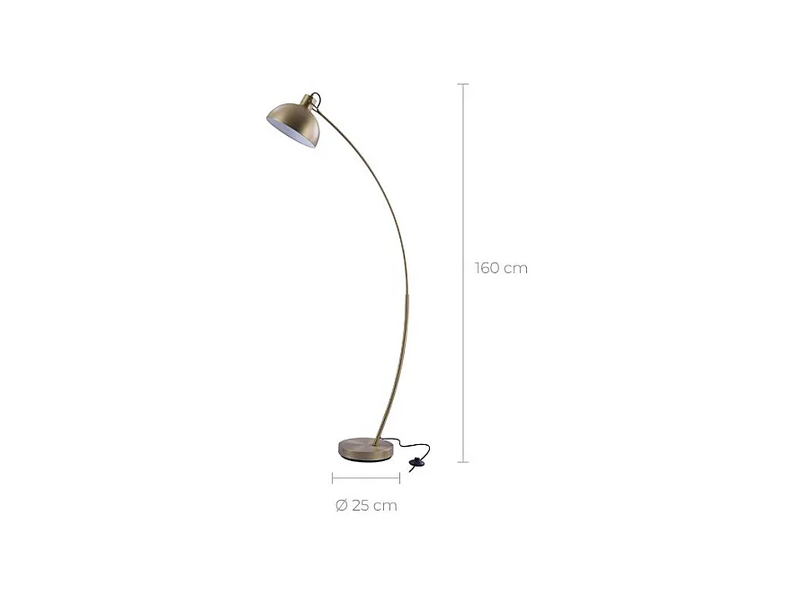 Lampadaire en métal couleur laiton - Jersey