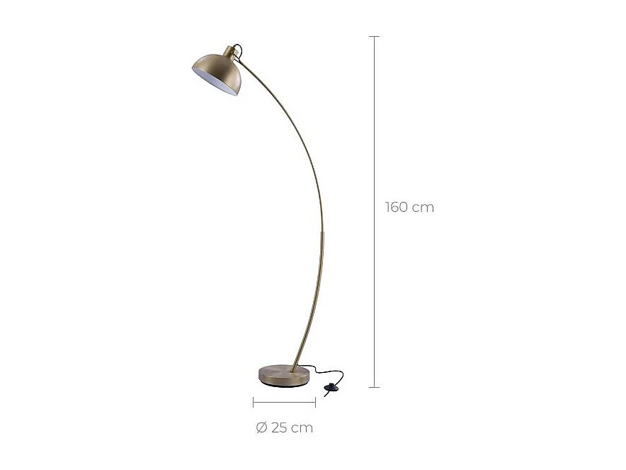 Lampadaire en métal couleur laiton - Jersey