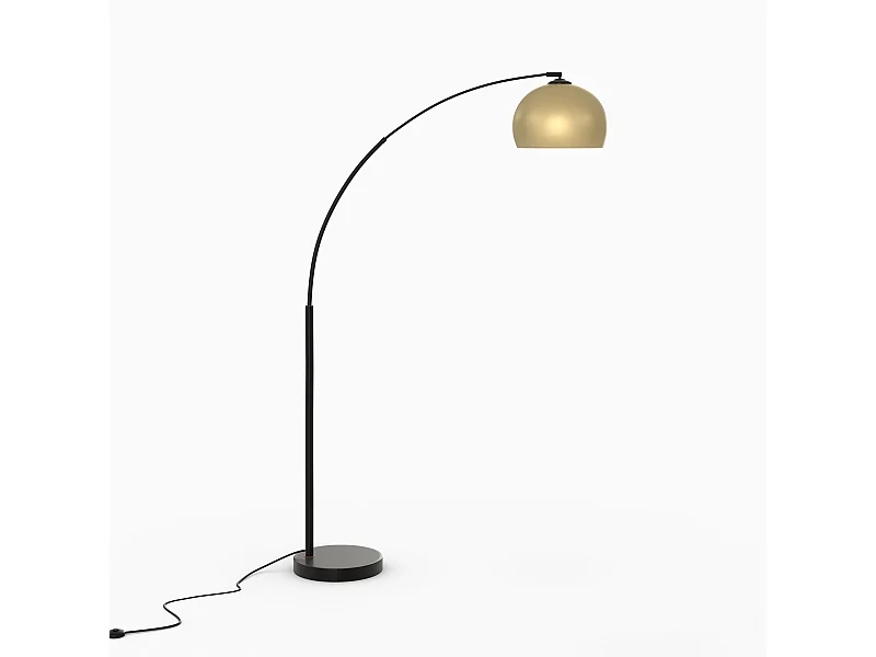 Lampadaire en métal couleur noir et laiton - Dinard