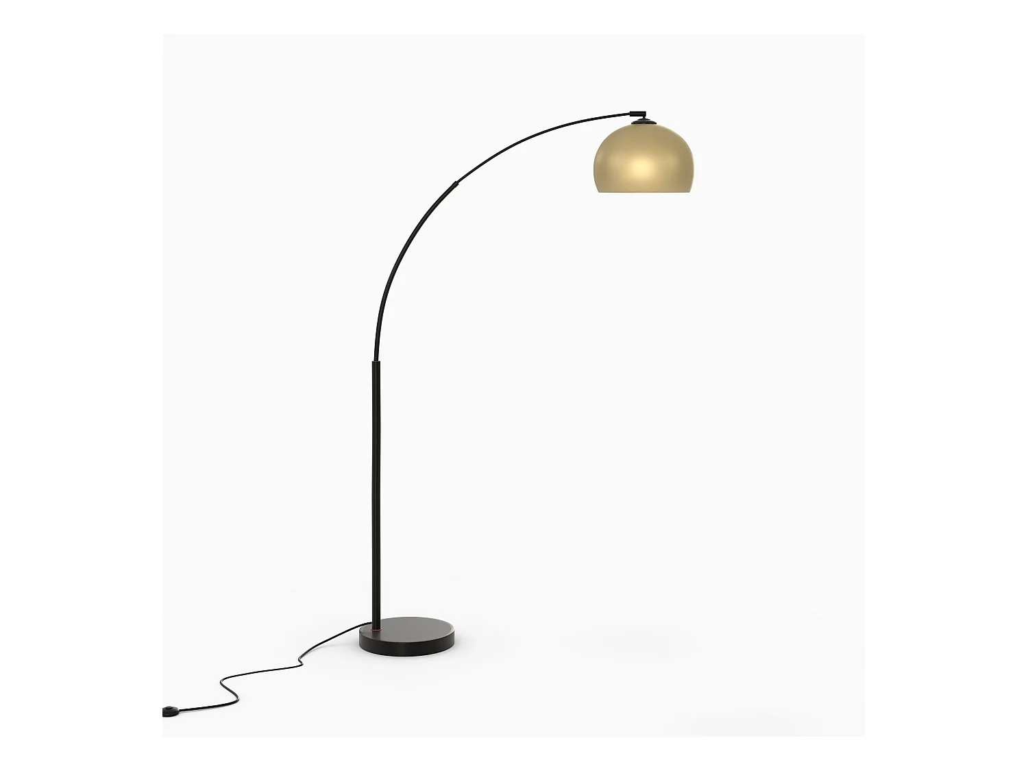 Lampadaire en métal couleur noir et laiton - Dinard