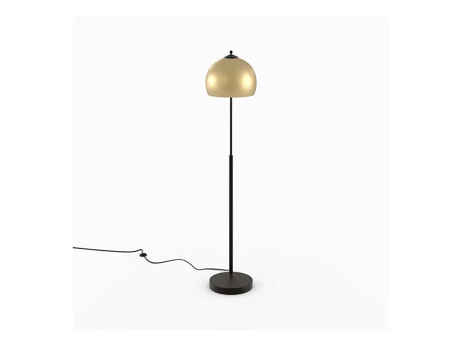 Lampadaire en métal couleur noir et laiton - Dinard