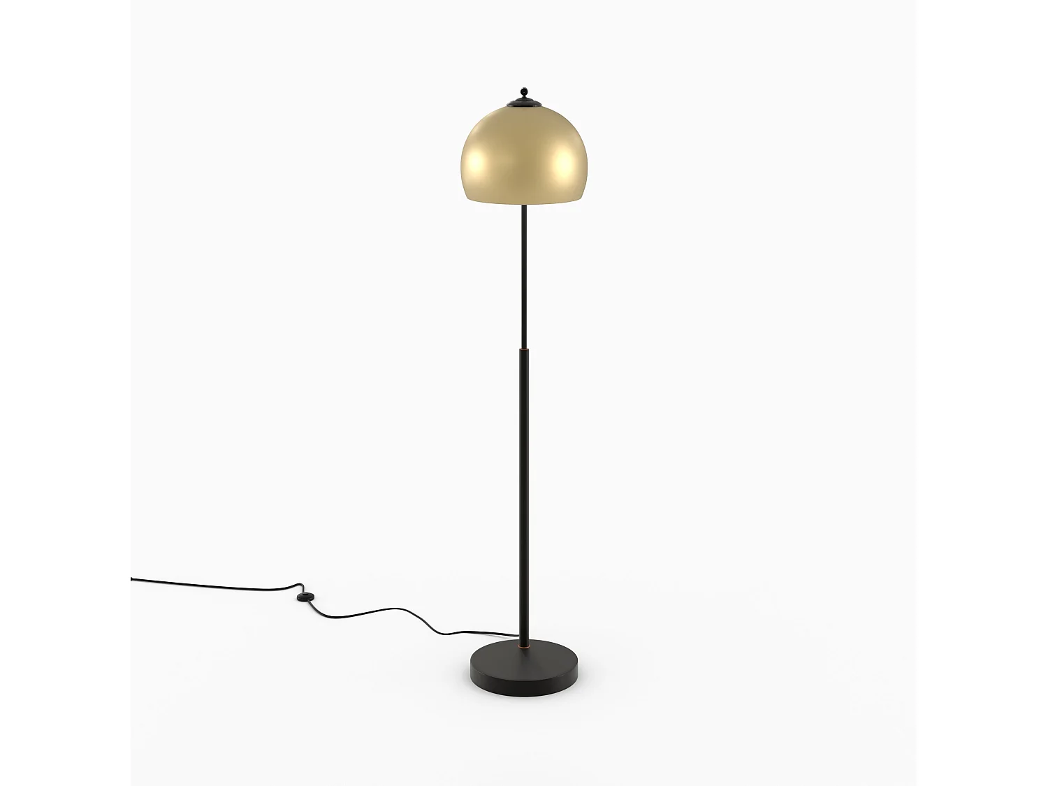 Lampada da terra in metallo nero e ottone - Dinard